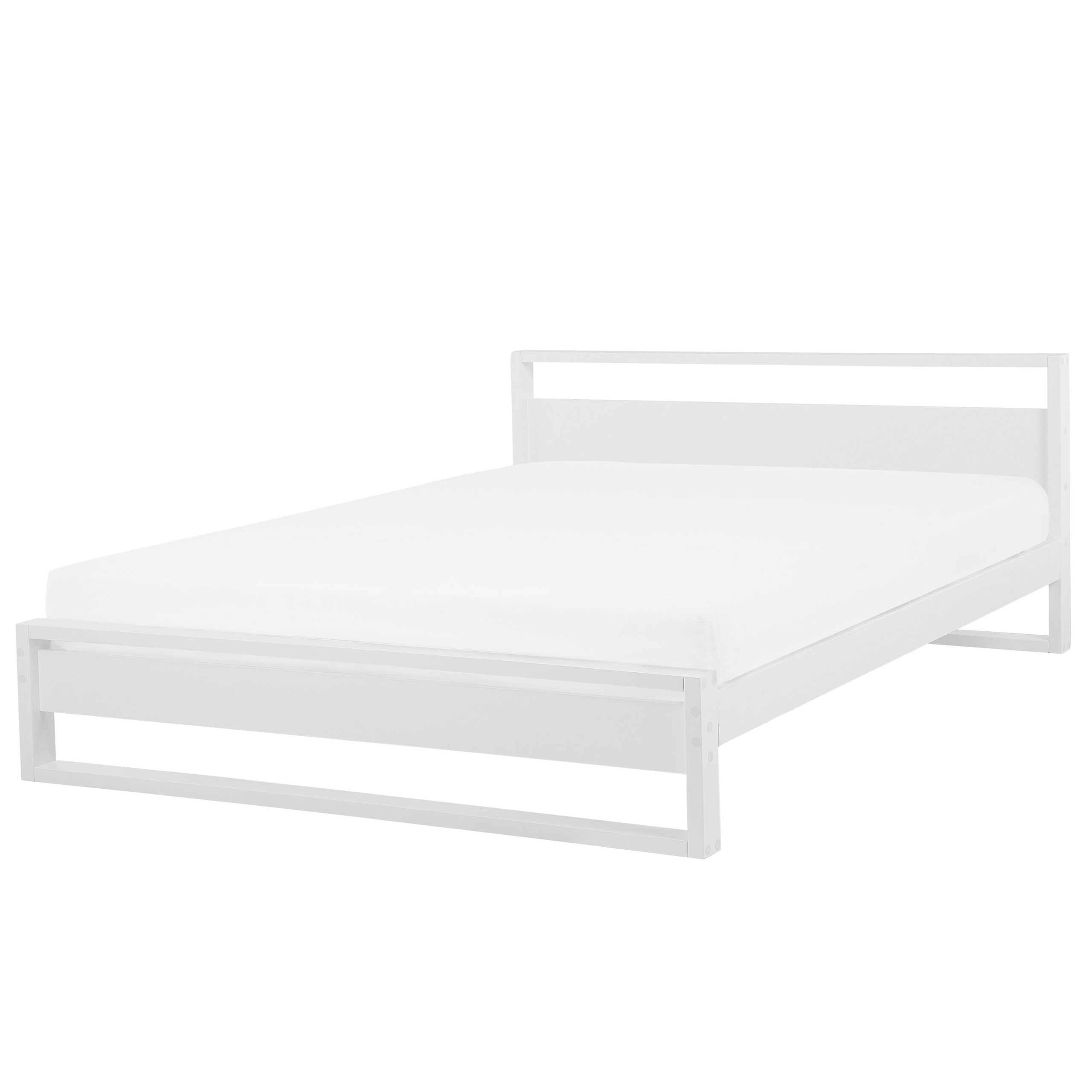 Beliani Bílá dřevěná postel GIULIA 180 x 200 cm
