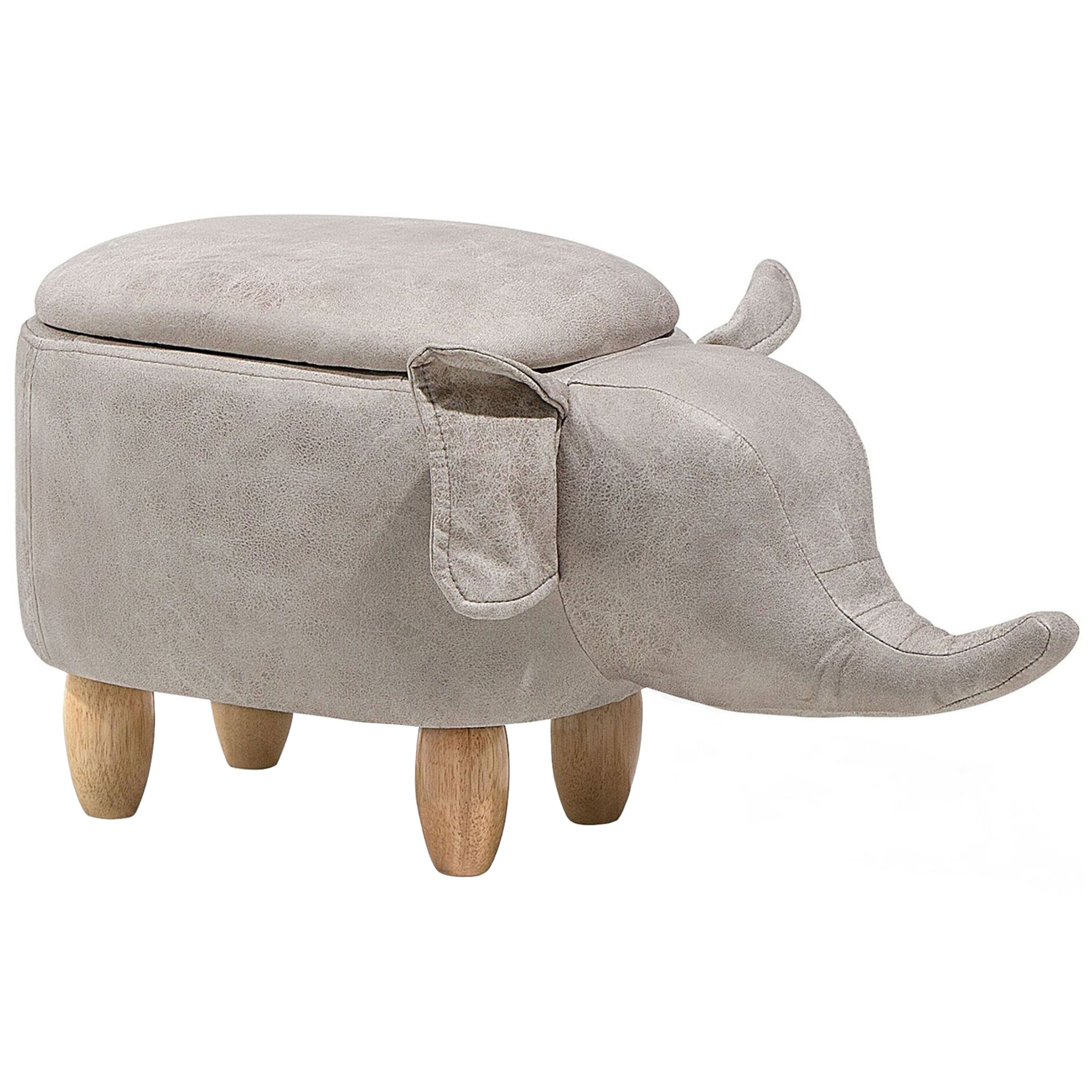 Beliani Světle šedá stolička slon ELEPHANT