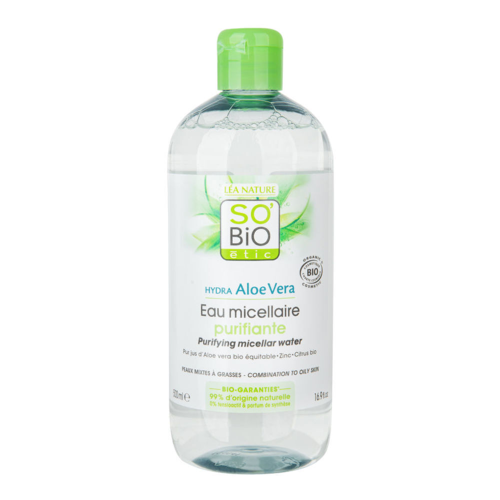 So’Bio étic Voda micelární Aloe Vera čisticí — zinek a citrusy 500 ml BIO   SO’BiO étic