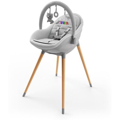 KINDERKRAFT Jídelní židlička a lehátko Fini Up 2v1 Grey KINDERKRAFT Jídelní židlička a lehátko Fini Up 2v1 Grey