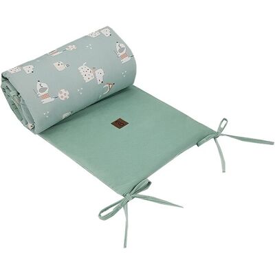 EKO Chránič do postýlky VELVET Dogs Mint 180x35 cm EKO Chránič do postýlky VELVET Dogs Mint 180x35 cm