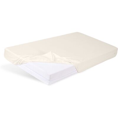 BABYMATEX Prostěradlo napínací Jersey 60x120cm ecru, slonová kost BABYMATEX Prostěradlo napínací Jersey 60x120cm ecru, slonová kost