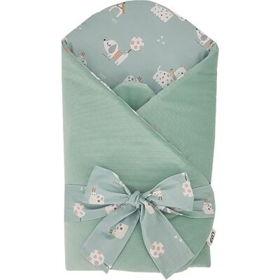EKO Zavinovačka bavlněná s kokosovou vyjímatelnou vložkou VELVET Dogs Mint 75x75 cm EKO Zavinovačka bavlněná s kokosovou vyjímatelnou vložkou VELVET Dogs Mint 75x75 cm