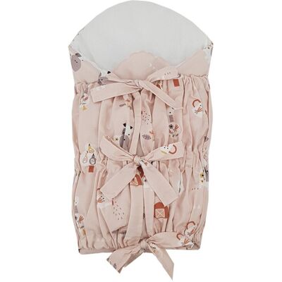 EKO Zavinovačka šněrovací s kokosovou vyjímatelnou vložkou My farm Powder pink 75x75 cm EKO Zavinovačka šněrovací s kokosovou vyjímatelnou vložkou My farm Powder pink 75x75 cm