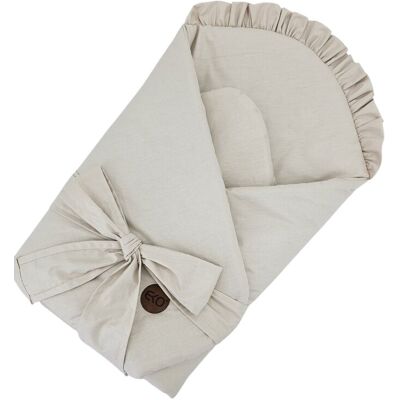 EKO Zavinovačka bavlněná s kokosovou vyjímatelnou vložkou, mašlí a volánkem Light Beige 75x75cm EKO Zavinovačka bavlněná s kokosovou vyjímatelnou vložkou, mašlí a volánkem Light Beige 75x75cm
