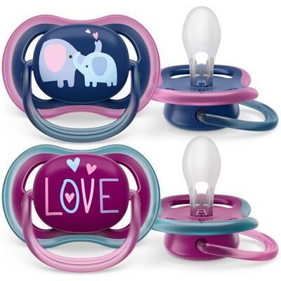 Philips AVENT Šidítko Ultra air 18m+ dívka (slon), 2ks Philips AVENT Šidítko Ultra air 18m+ dívka (slon), 2ks