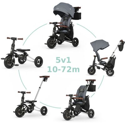 QPLAY Tříkolka Nova Deluxe 5v1 Grey, 10-72 měsíců QPLAY Tříkolka Nova Deluxe 5v1 Grey, 10-72 měsíců