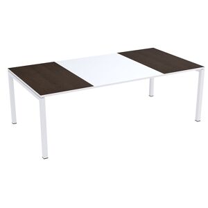 Paperflow Konferenční stůl easyDesk®, v x š x h 750 x 2200 x 1140 mm, bílá/dekor wenge