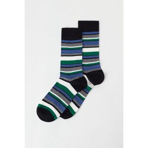 Calzedonia Krátké pánské ponožky s barevnými pruhy Člověk Modrá Velikost TU