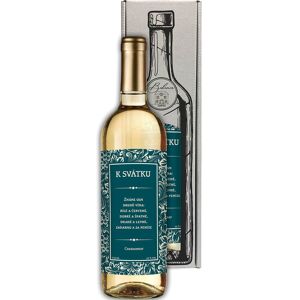Mediabox Dárkové bílé víno k svátku - Chardonnay 0,75 l