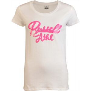 Russell Athletic SEQUINS S/S  CREWNECK TEE SHIRT Dámské tričko, bílá, velikost S