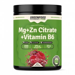 GreenFood Performance Mg + Zn Citrate + Vitamin B6 420 g - malina