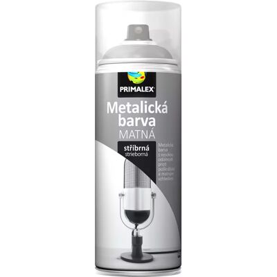 Sprej Primalex Metalická barva matná stříbrná 400ml Sprej Primalex Metalická barva matná stříbrná 400ml