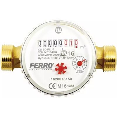 Ferro Vodoměr 1/2” teplá voda plus Ferro Vodoměr 1/2” teplá voda plus