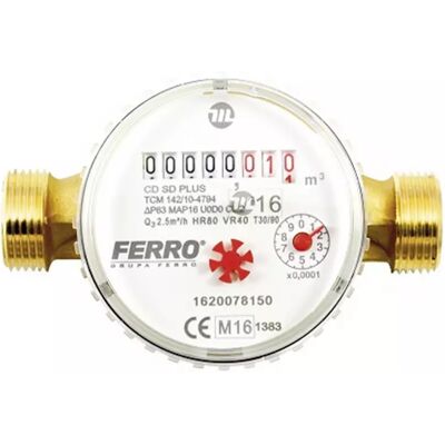 Ferro Vodoměr 3/4” teplá voda plus Ferro Vodoměr 3/4” teplá voda plus