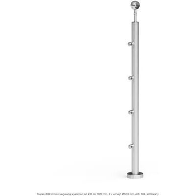 AVIS Sloupek atlanta 970mm s nastavením výšky ocel nerez AVIS Sloupek atlanta 970mm s nastavením výšky ocel nerez