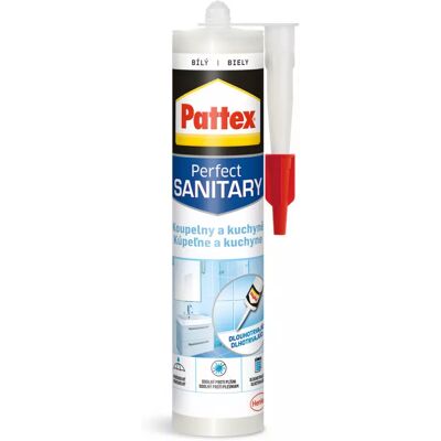 Pattex Koupelny a kuchyně Silikon sanitární bílý 280 ml Pattex Koupelny a kuchyně Silikon sanitární bílý 280 ml