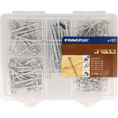 Rawlplug Set vrutů do dřeva 157 ks Rawlplug Set vrutů do dřeva 157 ks
