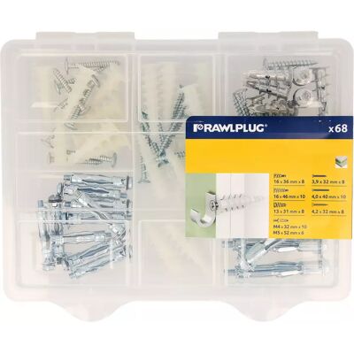 Rawlplug Set hmoždinek do sadrokartonu s vruty 68 ks Rawlplug Set hmoždinek do sadrokartonu s vruty 68 ks