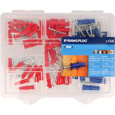 Rawlplug Set universálních hmoždinek s vruty 124 ks Rawlplug Set universálních hmoždinek s vruty 124 ks