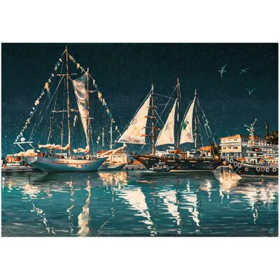 STYLER Obraz Canvas 60x80 ST658 Night Ships CA-13935 STYLER Obraz Canvas 60x80 ST658 Night Ships CA-13935