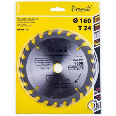 Pilový kotouč na dřevo, 160 mm x 24 Z, Condor Pilový kotouč na dřevo, 160 mm x 24 Z, Condor