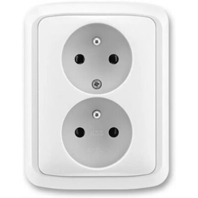 ABB Zásuvka dvojitá s uzemněním 5512a-2349bw ABB Zásuvka dvojitá s uzemněním 5512a-2349bw