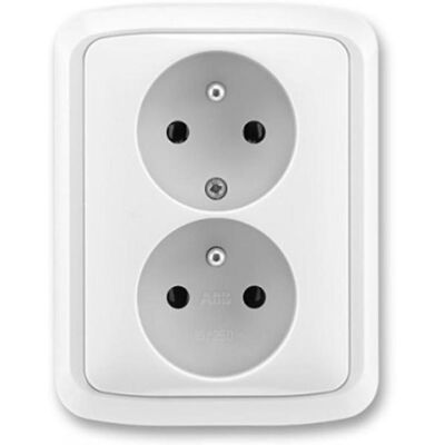 ABB Zásuvka dvojitá s uzemněním 5512a-2349bw ABB Zásuvka dvojitá s uzemněním 5512a-2349bw