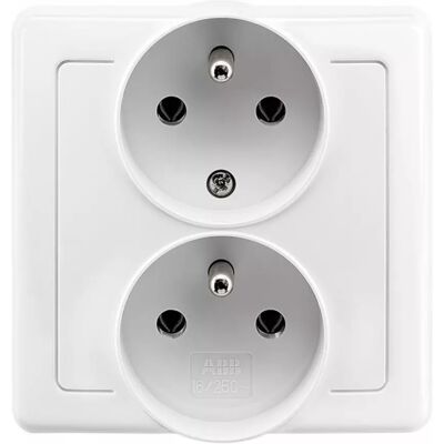 ABB Zásuvka dvojitá s uzemněním 5512g-c02249b1w ABB Zásuvka dvojitá s uzemněním 5512g-c02249b1w