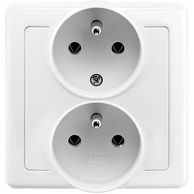 ABB Zásuvka dvojitá s uzemněním 5512g-c02249b1w ABB Zásuvka dvojitá s uzemněním 5512g-c02249b1w
