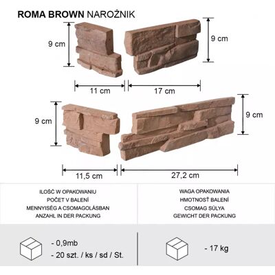 Stone Master Rohový kámen Roma brown bal=0,9mb Stone Master Rohový kámen Roma brown bal=0,9mb