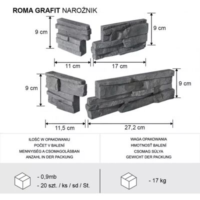 Stone Master Rohový kámen Roma grafit bal=0,9mb Stone Master Rohový kámen Roma grafit bal=0,9mb