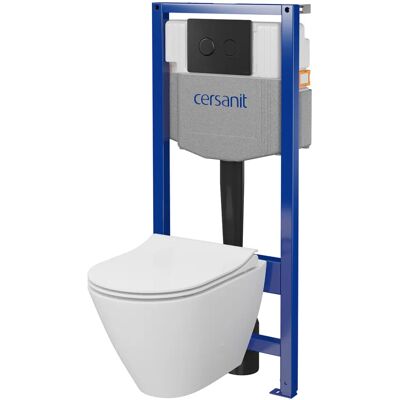 Cersanit Podomítkový WC set City Oval B989 ovládací tlačítko pneumatické kulaté černé mát Cersanit Podomítkový WC set City Oval B989 ovládací tlačítko pneumatické kulaté černé mát