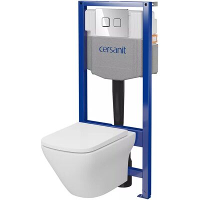 Cersanit Podomítkový WC set Larga SQ B954 ovládací tlačítko hranaté chrom Cersanit Podomítkový WC set Larga SQ B954 ovládací tlačítko hranaté chrom