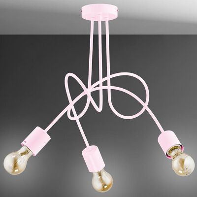Růžová závěsná lampa Alfa Tango 3 světla Růžová závěsná lampa Alfa Tango 3 světla