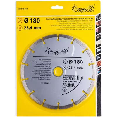 Diamantový kotouč, na sucho, segmentový, 180 mm/25,4 mm, Condor Diamantový kotouč, na sucho, segmentový, 180 mm/25,4 mm, Condor