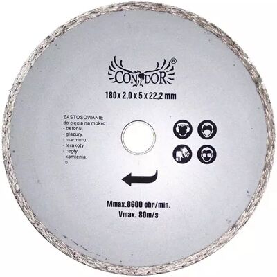 Diamantový kotouč, na mokro, plný 180 mm/22,2 mm, Condor Diamantový kotouč, na mokro, plný 180 mm/22,2 mm, Condor