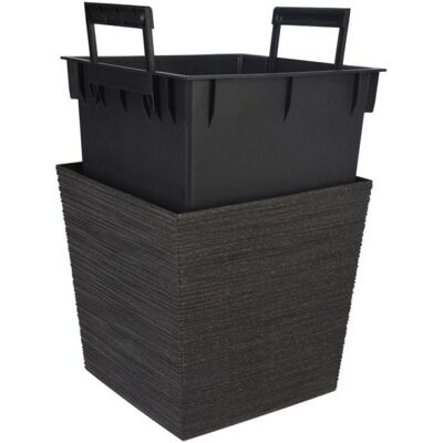 Progarden Květináč S Obalem Čtvercový 24 Cm Černá Ko-Y89300420 Progarden Květináč S Obalem Čtvercový 24 Cm Černá Ko-Y89300420