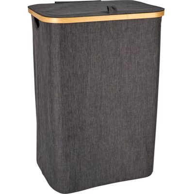 Bathroom Solutions Koš Na Prádlo S Bambusovým Okrajem 40 X 30 X 60 Cm Tmavě Šedá Ko-170495170 Bathroom Solutions Koš Na Prádlo S Bambusovým Okrajem 40 X 30 X 60 Cm Tmavě Šedá Ko-170495170