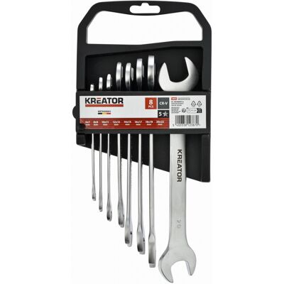 Kreator Krth30001 - Sada Oboustranných Otevřených Klíčů 6-22mm - 8ks Kreator Krth30001 - Sada Oboustranných Otevřených Klíčů 6-22mm - 8ks