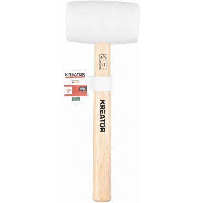 Kreator Krth90605 - Gumová Palice Bílá 700g - Dřevěná Násada Kreator Krth90605 - Gumová Palice Bílá 700g - Dřevěná Násada
