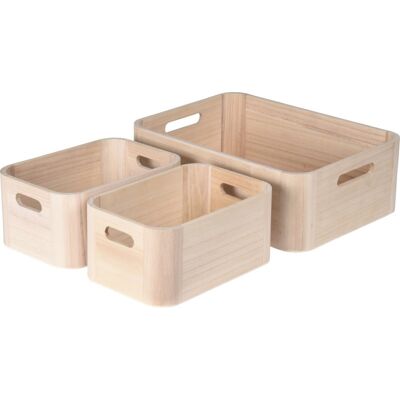 EXCELLENT HOUSEWARE Excellent Sada Dřevěných Úložných Boxů 3 Ks Přírodní Ko-Kr8000160 EXCELLENT HOUSEWARE Excellent Sada Dřevěných Úložných Boxů 3 Ks Přírodní Ko-Kr8000160