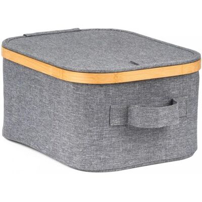 Úložný Box G21 24 X 30 X 15 Cm, Bambusový S Víkem, Šedý Úložný Box G21 24 X 30 X 15 Cm, Bambusový S Víkem, Šedý