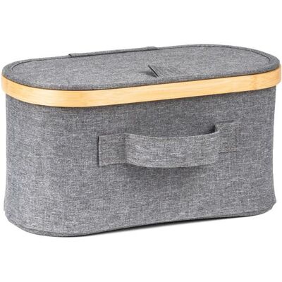 Úložný Box G21 30 X 15 X 15 Cm, Bambusový S Víkem, Šedý Úložný Box G21 30 X 15 X 15 Cm, Bambusový S Víkem, Šedý