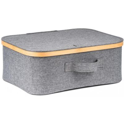 Úložný Box G21 40 X 30 X 15 Cm, Bambusový S Víkem, Šedý Úložný Box G21 40 X 30 X 15 Cm, Bambusový S Víkem, Šedý