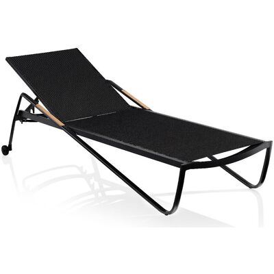 Kettler Diamond Hliníkové Lehátko S Teakovými Područkami - Antracit/antracit Kettler Diamond Hliníkové Lehátko S Teakovými Područkami - Antracit/antracit