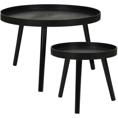 Homestyling Odkládací Stolek Sada 2 Ks Borovice Černá Ko-Kr8200300 Homestyling Odkládací Stolek Sada 2 Ks Borovice Černá Ko-Kr8200300
