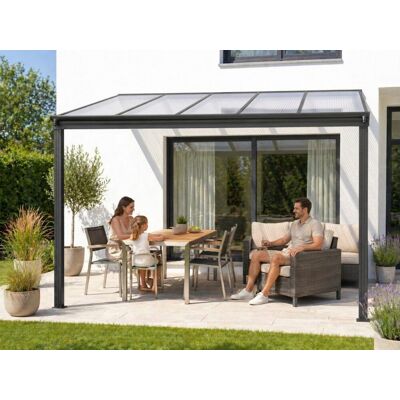Lanitplast Hliníková Pergola Lanitplast Wall 33 Antracit + Čirý Pc Lanitplast Hliníková Pergola Lanitplast Wall 33 Antracit + Čirý Pc