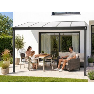 Lanitplast Hliníková Pergola Lanitplast Wall 33 Antracit + Opál Pc Lanitplast Hliníková Pergola Lanitplast Wall 33 Antracit + Opál Pc