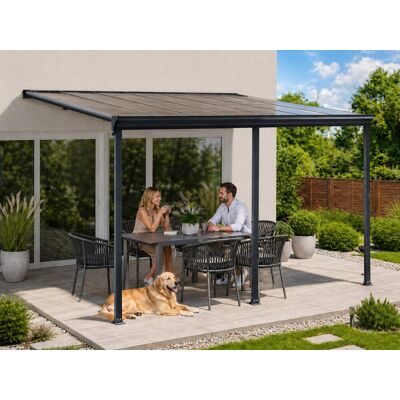Hliníková Pergola Lanitplast Wall 43 Antracit + Bronz Pc Hliníková Pergola Lanitplast Wall 43 Antracit + Bronz Pc